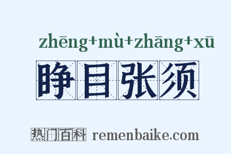 睁目张须是什么意思的图片